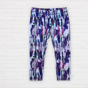 ATHLETA Purple Pink Back Zip Capri Cropped Leggings 438851 Womens size M